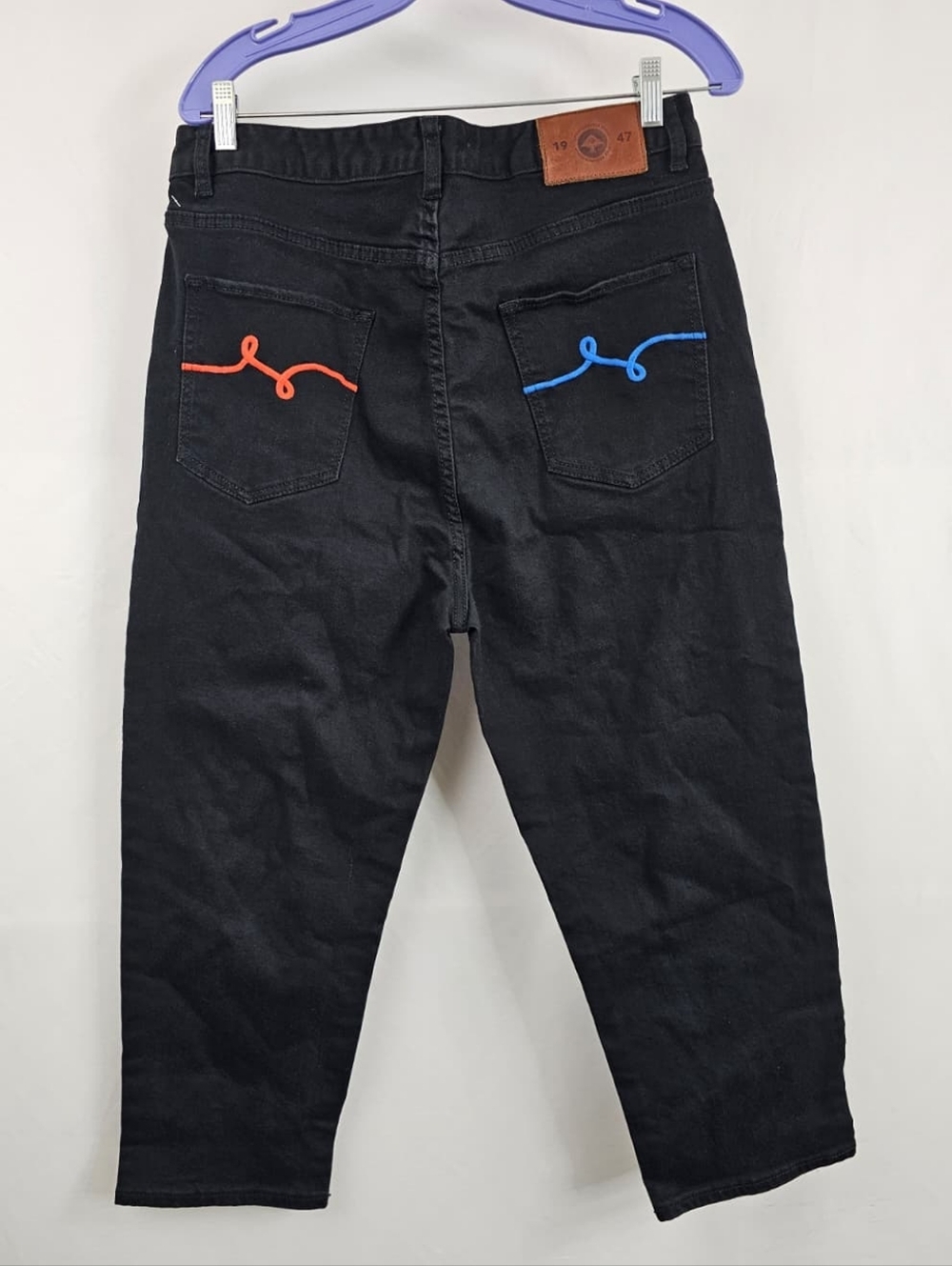 LRG Lifted Research Group Men's Black Baggy Taper Jeans, Sz 34